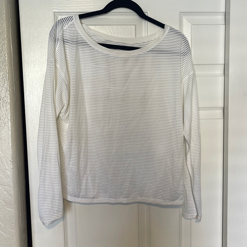 Sheer White Long Sleeve with Cinch Waist - Size 10